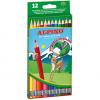 Creioane colorate cu guma, cutie carton, 12 culori/set, ALPINO Erasable