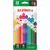 Creioane colorate, cutie carton, 12 culori/set, ALPINO Up