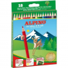 Creioane colorate, cutie carton, 18 culori/set, ALPINO