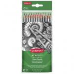 Creioane Grafit 5H-6B DERWENT Academy, blister, 12 buc/set, negru