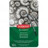 Creioane Grafit 6B-5H DERWENT Academy, cutie metalica, 12 buc/set, negru