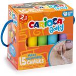 Creta colorata, 15 culori/cutie, CARIOCA Baby Maxi
