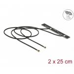 cu bandă dublă WLAN WiFi 6 MHF® 4L tată, 5 dBi, 2 x 25 cm, PCB, auto-adeziv intern