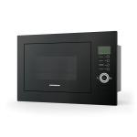 Cuptor cu microunde incorporabil Heinner HMW-25BIGBK, sticla neagra, display LCD, capacitate: 25L, putere cuptor: 800W, putere grill: 1000W