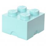 Cutie depozitare LEGO 2x2 albastru aqua