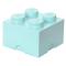 Cutie depozitare LEGO 2x2 albastru aqua