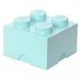 Cutie depozitare LEGO 2x2 albastru aqua