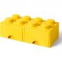 Cutie depozitare LEGO 2x4 cu sertare, galben (40061732)