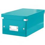 Cutie pentru 20/40 DVD-uri cu carcasa Jewel/Slim, Leitz Click Store, carton laminat - turcoaz