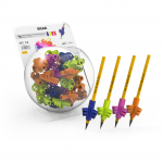 Display silicon grip pt creion, pt scriere de mana la copii, 72buc/display, SILKA Glitter-design erg