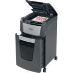 Distrugator documente automat REXEL Optimum 225M, P5, micro-cut, 225 coli, cos 60l, negru-gri