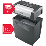 Distrugator documente manual REXEL MOMENTUM X308, P3, cross-cut (confeti), 8 coli, cos 15l, negru