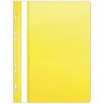 Dosar plastic PVC, cu sina si multiperforatii, 10 buc/set, DONAU - galben