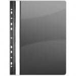 Dosar plastic PVC, cu sina si multiperforatii, 10 buc/set, DONAU - negru