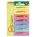 Foarfeca copii, 13cm + 8 modele de taiere, in blister, Alpino Crea