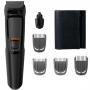 Kit de ingrijire 6 in 1 Philips Multigroom MG3710/15, fara fir, Lame cu ascutire automata, 4 piepteni, Negru