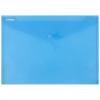 Mapa PP protectie documente A4 landscape, inchidere cu capsa, 12/set, DONAU - albastru transparent