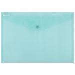 Mapa PP protectie documente A4 landscape, inchidere cu capsa, 12/set, DONAU - verde transparent