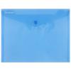 Mapa PP protectie documente A5 landscape, inchidere cu capsa, 10/set, DONAU - albastru transparent