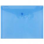 Mapa PP protectie documente A5 landscape, inchidere cu capsa, 10/set, DONAU - albastru transparent