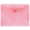Mapa PP protectie documente A6 landscape, inchidere cu capsa, 10/set, DONAU - rosu transparent
