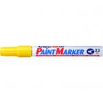 Marker cu vopsea Artline 400XF, corp metalic, varf rotund 2.3mm - galben