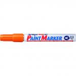 Marker cu vopsea Artline 400XF, corp metalic, varf rotund 2.3mm - portocaliu