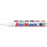 Marker cu vopsea Artline 444XF, corp metalic, varf rotund 0.8mm - alb