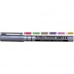 Marker cu vopsea Artline 999XF, corp metalic, varf rotund 0.8mm - argintiu