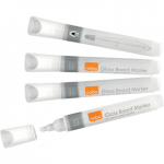 Marker NOBO, pentru table si flipcharturi din sticla, varf rotund 3 mm, standard, 4 buc/cutie, alb