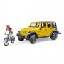 Masinuta Jeep Wrangler with bicycle and figure