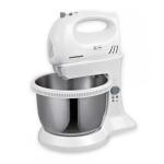 Mixer cu bol Heinner HMBR-300W, Bol rotativ din inox, 3.4 L, 300W, 5 viteze + Turbo, Alb