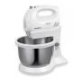Mixer cu bol Heinner HMBR-300W, Bol rotativ din inox, 3.4 L, 300W, 5 viteze + Turbo, Alb