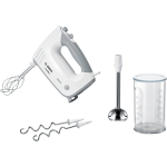 Mixer de mana Bosch MFQ36470, 450 W, 5 viteze + Turbo, Alb/Gri