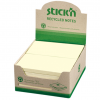 Notes autoadeziv 76 x 127 mm, hartie reciclata, 100 file, 12 buc/cutie, Stickn – galben pastel