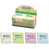 Notes autoadeziv 76 x 76 mm, hartie reciclata, 100 file, 12 buc/cutie, Stickn – galben pastel