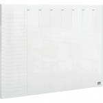 Organizator NOBO, saptamanal, acrylic, pentru birou sau perete, A4, marker inclus, transparent