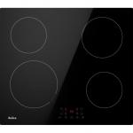 Plita cu inductie incorporata Amica AHI 601, 57cm, 4 zone de gatit, Touch Control 9 nivele, 4 functii BOOSTER, Negru