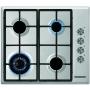 Plita incorporabila Heinner HBH-S584WI-IX, Gaz, 4 Arzatoare, Aprindere electrica, Gratar fonta, WOK, Inox