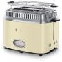 Prajitor de paine Russell Hobbs Retro Vintage Cream 21682-56, 1200 W, 2 felii, Prajire rapida, Gratar pentru chifle, Crem/Inox