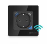 Priza de perete cu WiFi AlecoAir G40 Black  Control vocal asistenti digitali  Telecomanda  USB-A  USB-C  Programare aplicatie