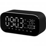 Radio ceas Akai ABTS-S2 cu BT, radio FM, carcasa aluminiu, baterie 1800 mAh, Negru