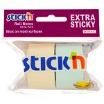 Rezerva notes autoadeziv in rola, pentru dispenser, 25mm x 10m, 2 buc/set, Stickn -2 culori pastel