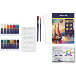 Set tempera acrilica Manley, solubila in apa, 12 ml - 12 culori/set