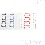 Spire metalice 14,3mm, pas 3:1, 100 buc/cutie, OPUS - alb