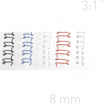 Spire metalice 8,0mm, pas 3:1, 100 buc/cutie, OPUS - alb