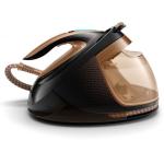 Statie de calcat Philips PerfectCare Elite Plus GC9682/80, 2700 W, Talpa T-ionicGlide, 165 g/min, Jet de abur vertical, Tehnologie OptimalTEMP, Negru/Auriu