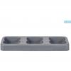 Suport plastic pentru 3 cosuri reciclare selectiva (3 x 75L), 118 x 39 x h8.5cm, PLAFOR Fit