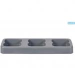 Suport plastic pentru 3 cosuri reciclare selectiva (3 x 75L), 118 x 39 x h8.5cm, PLAFOR Fit