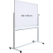 Tabla alba magnetica, dubla fata, rotativa, 120 x 150 cm, pe stand mobil, profil aluminiu, Optima